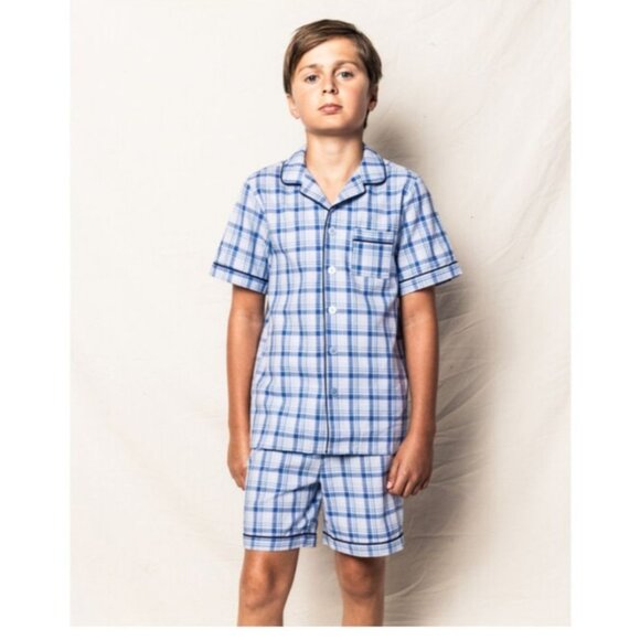 Petite Plume Boys Blue Plaid Pajama Set Size 10 - Cotton & Modacrylic - Picture 11 of 13